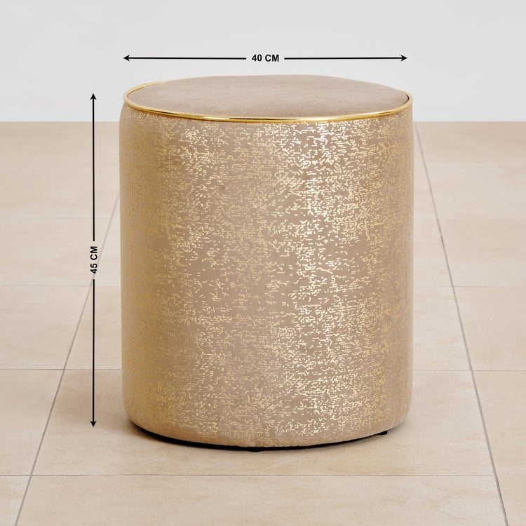 Minari Fabric Pouffe - Beige