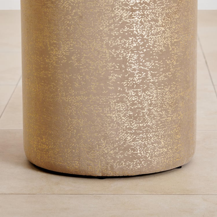 Minari Fabric Pouffe - Beige