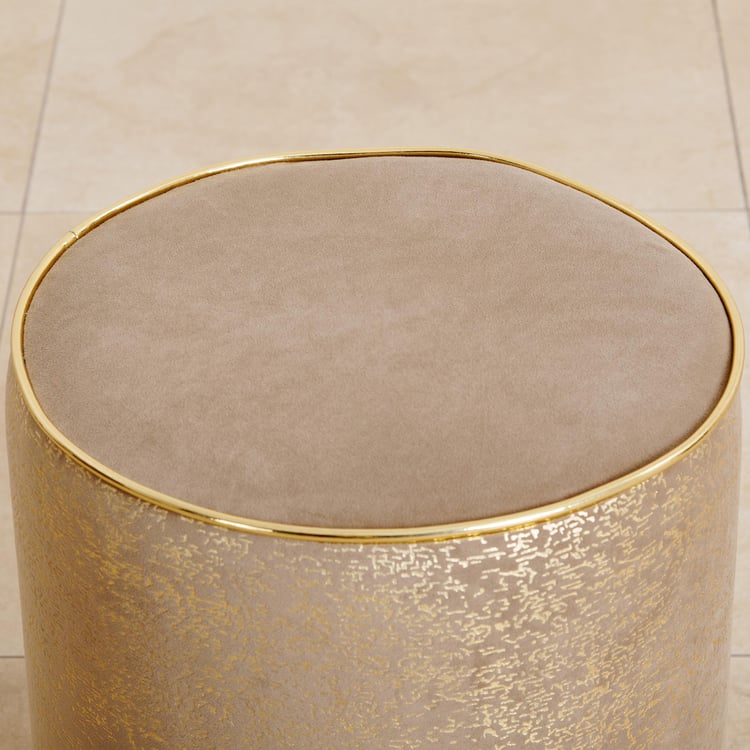 Minari Fabric Pouffe - Beige