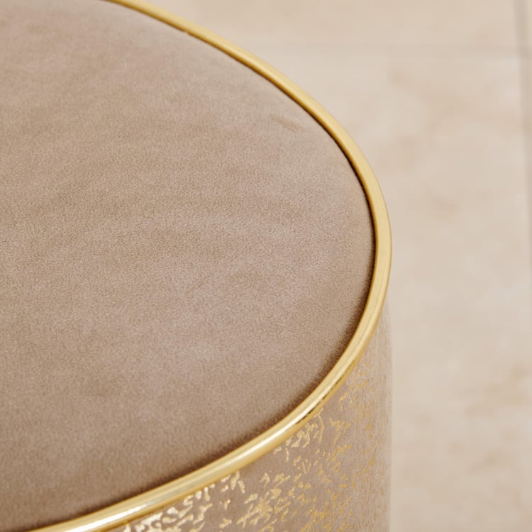 Minari Fabric Pouffe - Beige