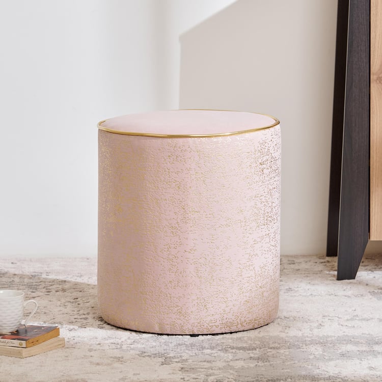 Minari Fabric Pouffe - Pink