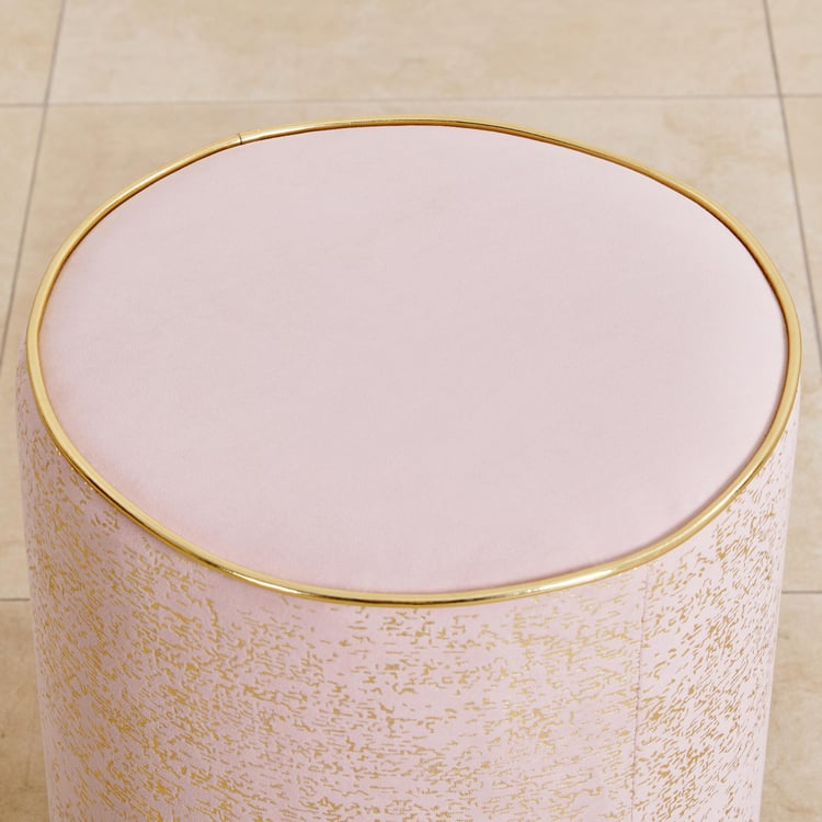 Minari Fabric Pouffe - Pink