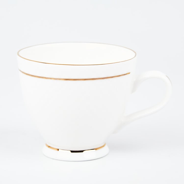 Corsica Gold Line Set of 6 Bone China Cups and Saucers - 200ml