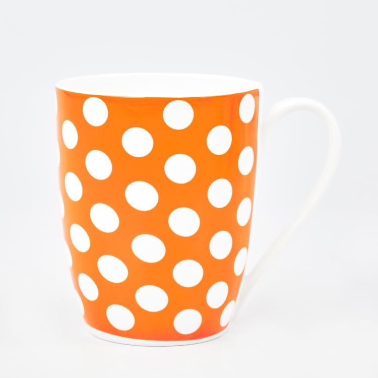 Corsica Polka Oxford Set of 6 Bone China Printed Milk Mugs - 340ml