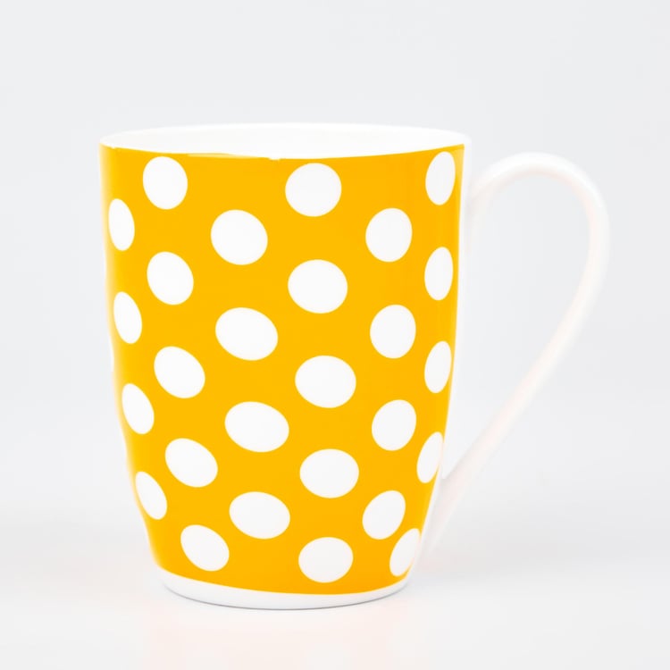 Corsica Polka Oxford Set of 6 Bone China Printed Milk Mugs - 340ml