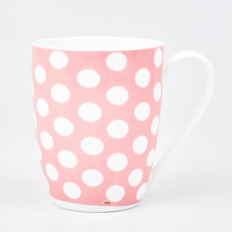 Corsica Polka Oxford Set of 6 Bone China Printed Milk Mugs - 340ml