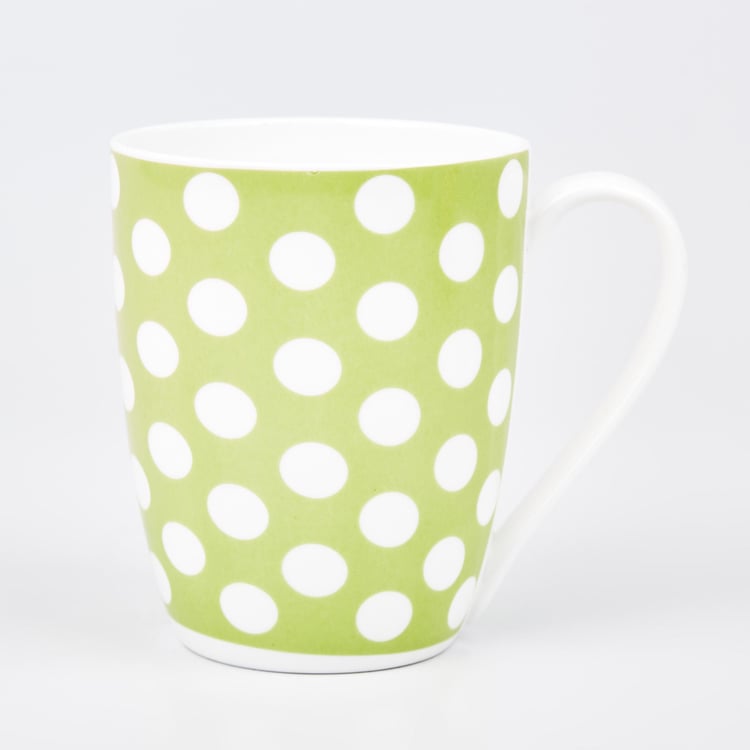 Corsica Polka Oxford Set of 6 Bone China Printed Milk Mugs - 340ml