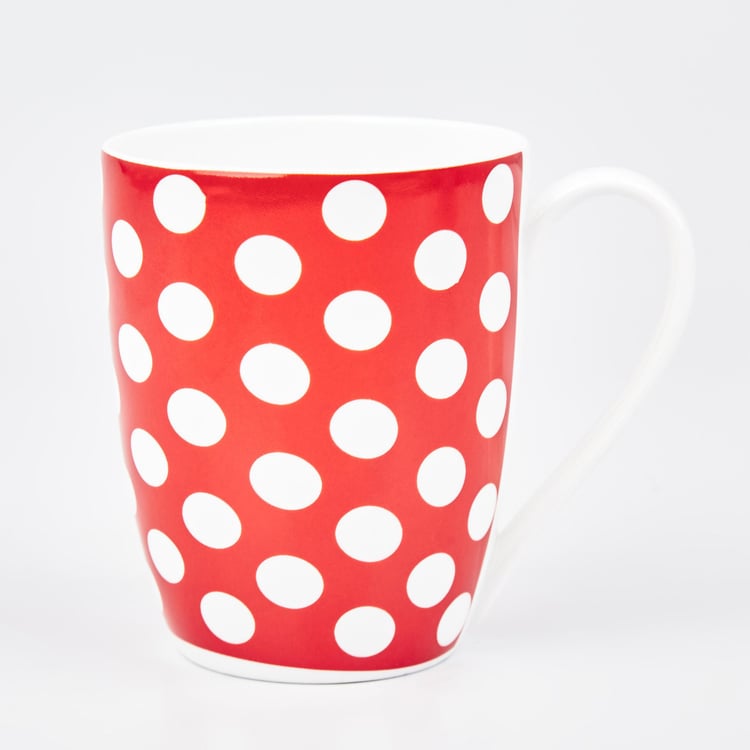 Corsica Polka Oxford Set of 6 Bone China Printed Milk Mugs - 340ml