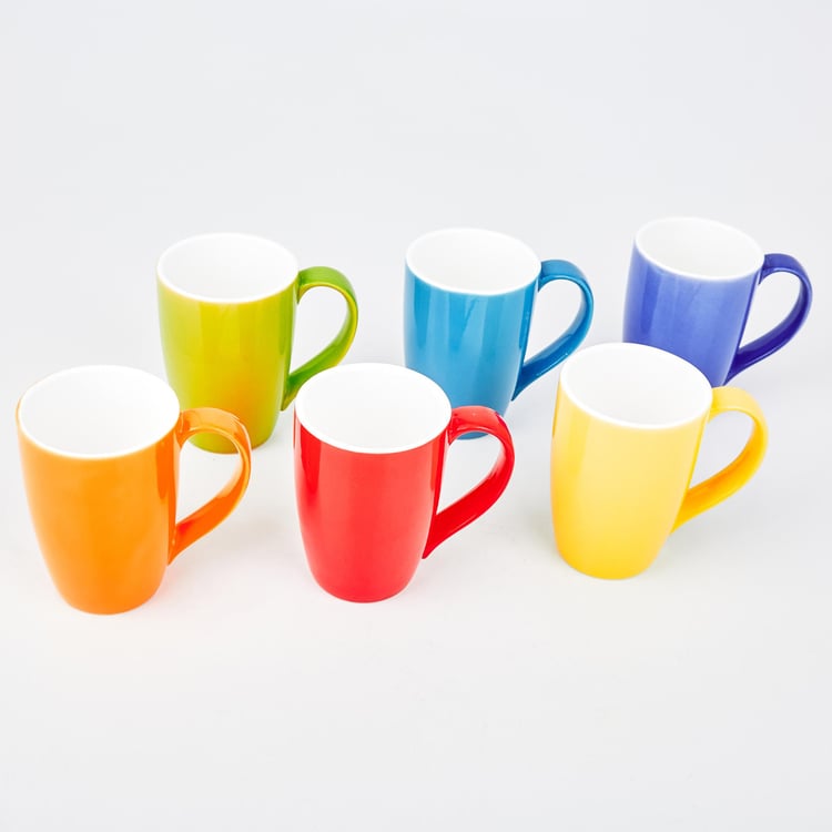 Corsica Solid Orion Set of 6 Bone China Milk Mugs - 270ml