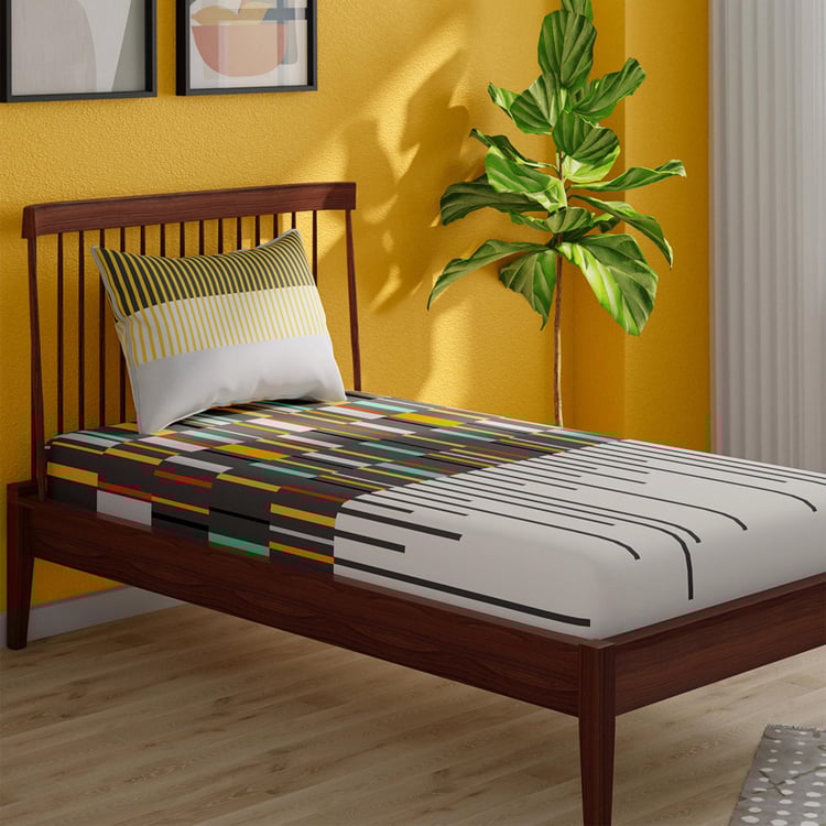 PORTICO Pixelmania Cotton 152TC Printed 2Pcs Single Bedsheet Set