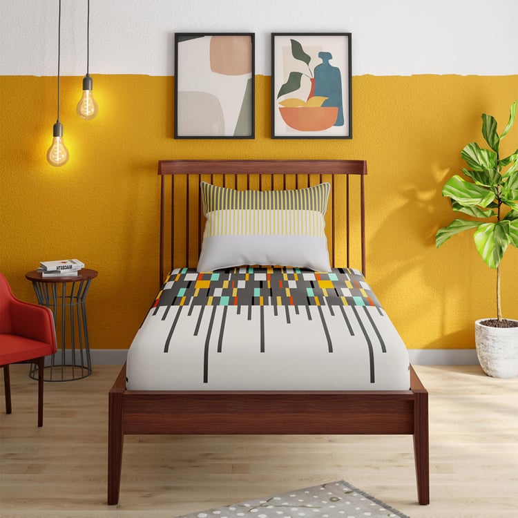 PORTICO Pixelmania Cotton 152TC Printed 2Pcs Single Bedsheet Set