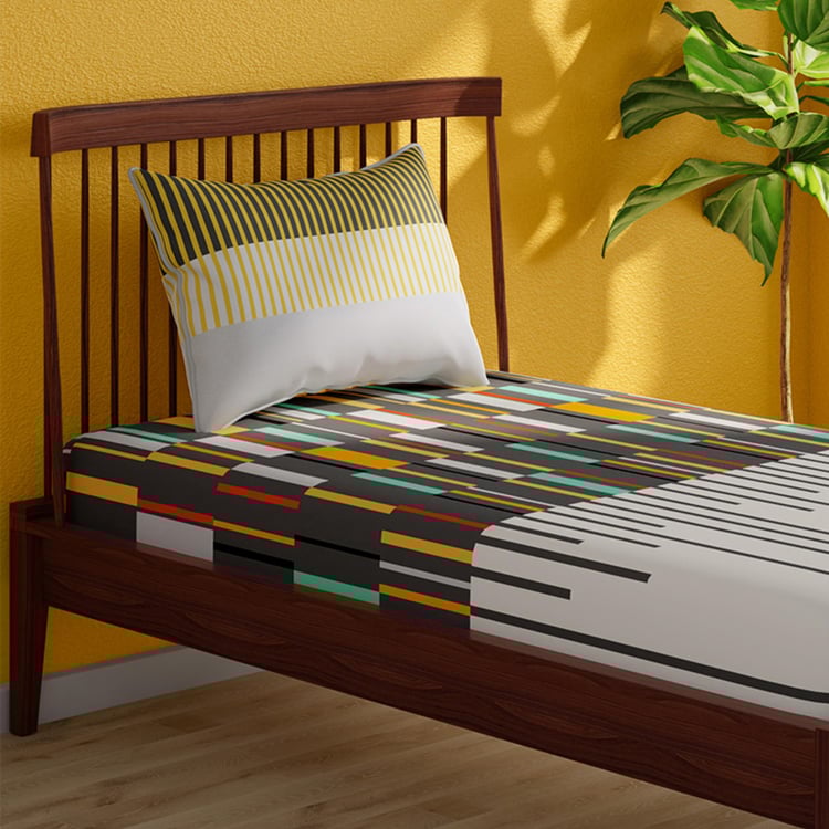 PORTICO Pixelmania Cotton 152TC Printed 2Pcs Single Bedsheet Set
