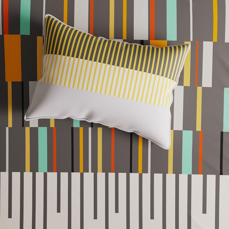 PORTICO Pixelmania Cotton 152TC Printed 2Pcs Single Bedsheet Set