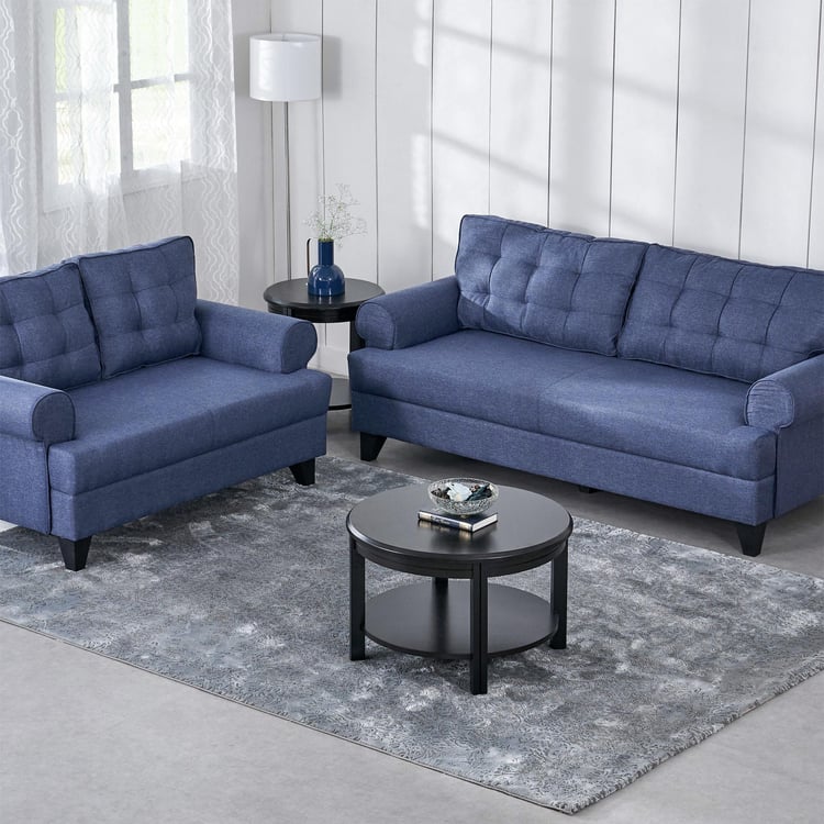 Helios California Fabric 3+2 Seater Sofa Set - Blue