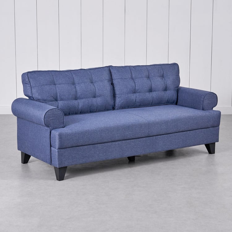 Helios California Fabric 3+2 Seater Sofa Set - Blue