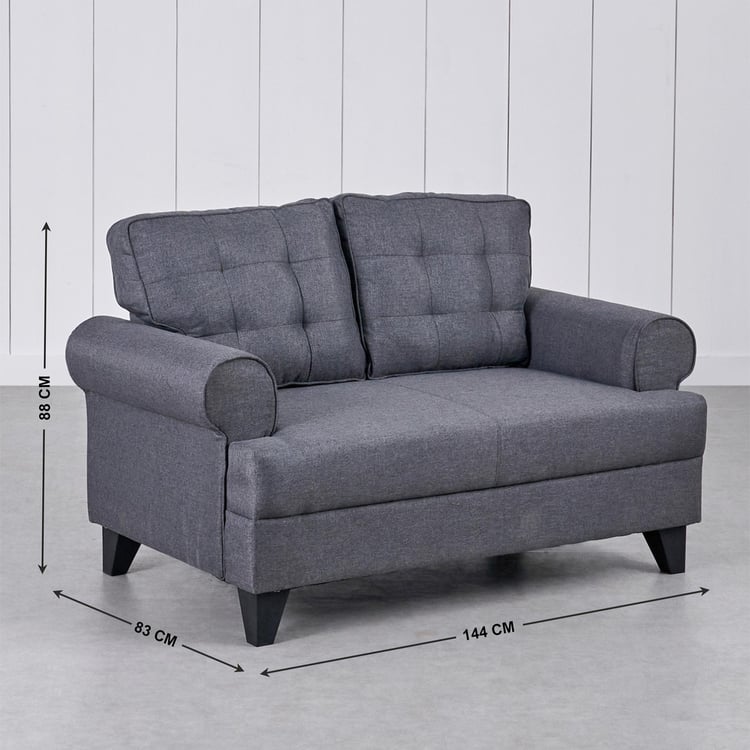 Helios California Fabric 3+2 Seater Sofa Set - Grey