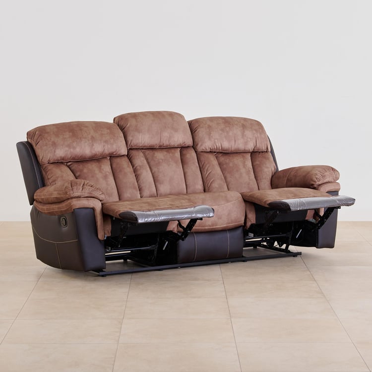 Aries Faux Leather 3+2+1 Seater Recliner Set - Brown