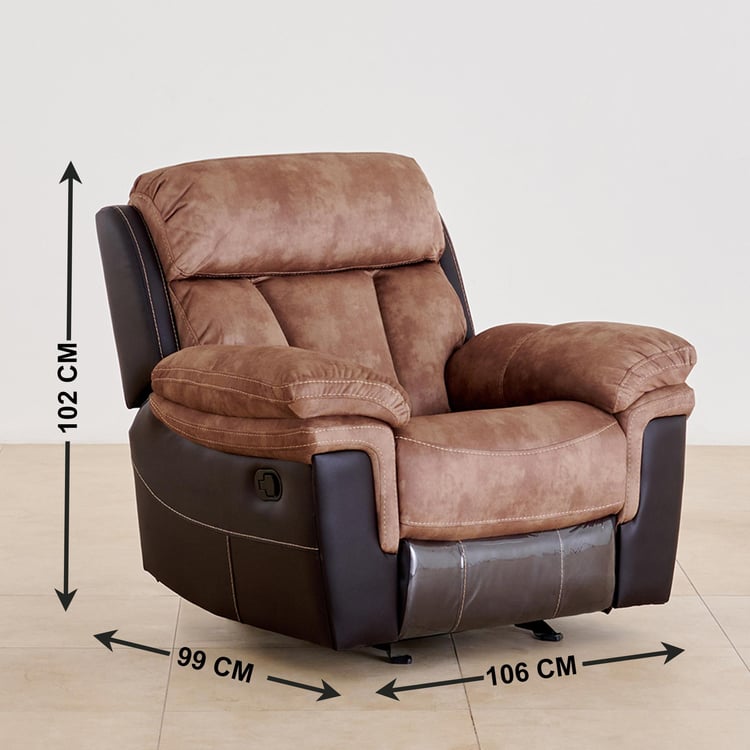 Aries Faux Leather 3+2+1 Seater Recliner Set - Brown