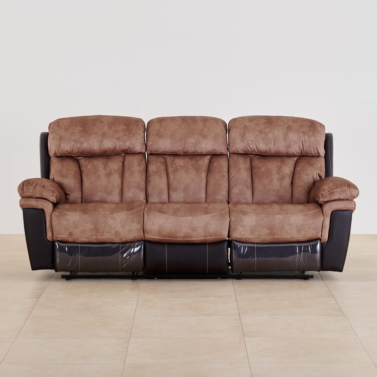 Aries Faux Leather 3+1+1 Seater Recliner Set - Brown