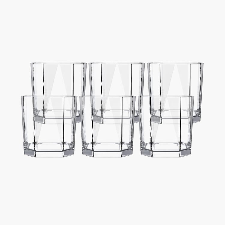 OCEAN Pyramid Set of 6 Whisky Glasses - 370ml