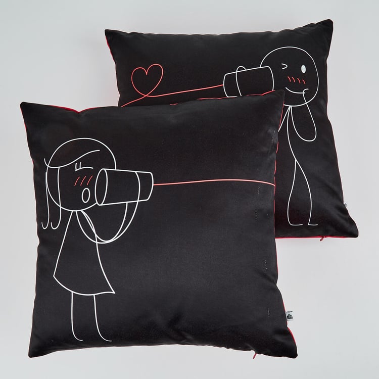 Ebony Set of 2 Filled Cushions - 40x40cm