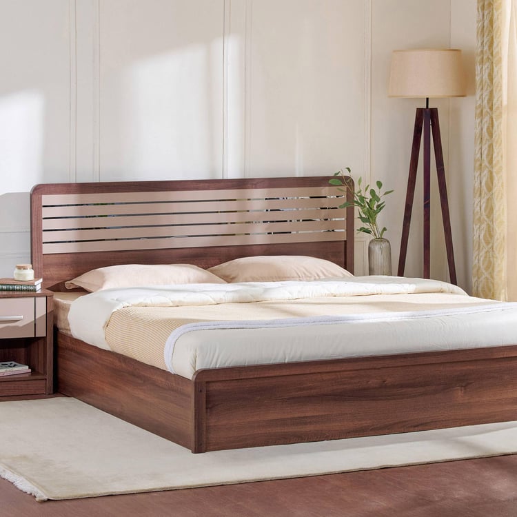 Leon Eldora King Bed with Box Storage - Brown