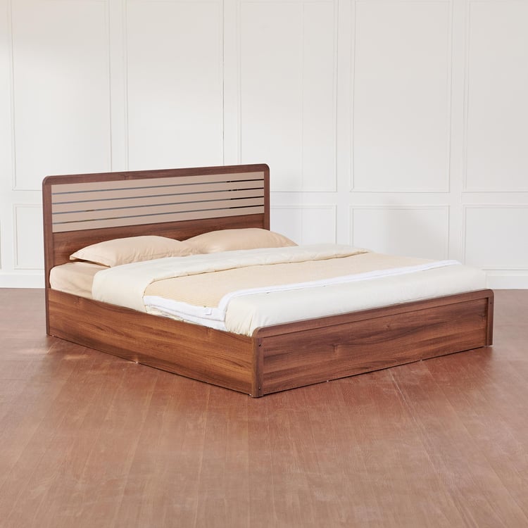 Leon Eldora King Bed with Box Storage - Brown