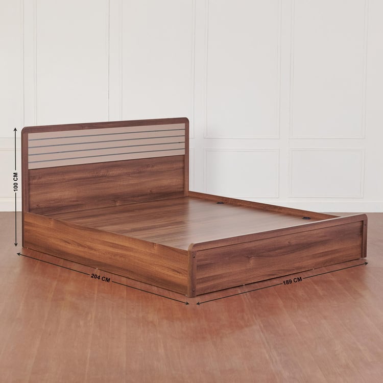 Leon Eldora King Bed with Box Storage - Brown