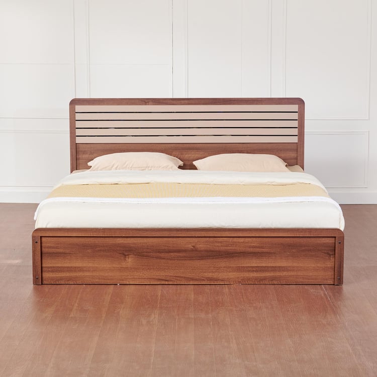 Leon Eldora King Bed with Box Storage - Brown
