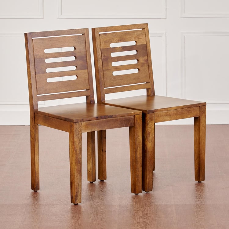 Adana NXT Mango Wood 4-Seater Dining Set with Chairs - Brown