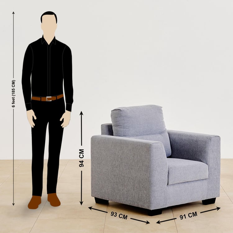 Ellora Fabric 1-Seater Sofa - Grey