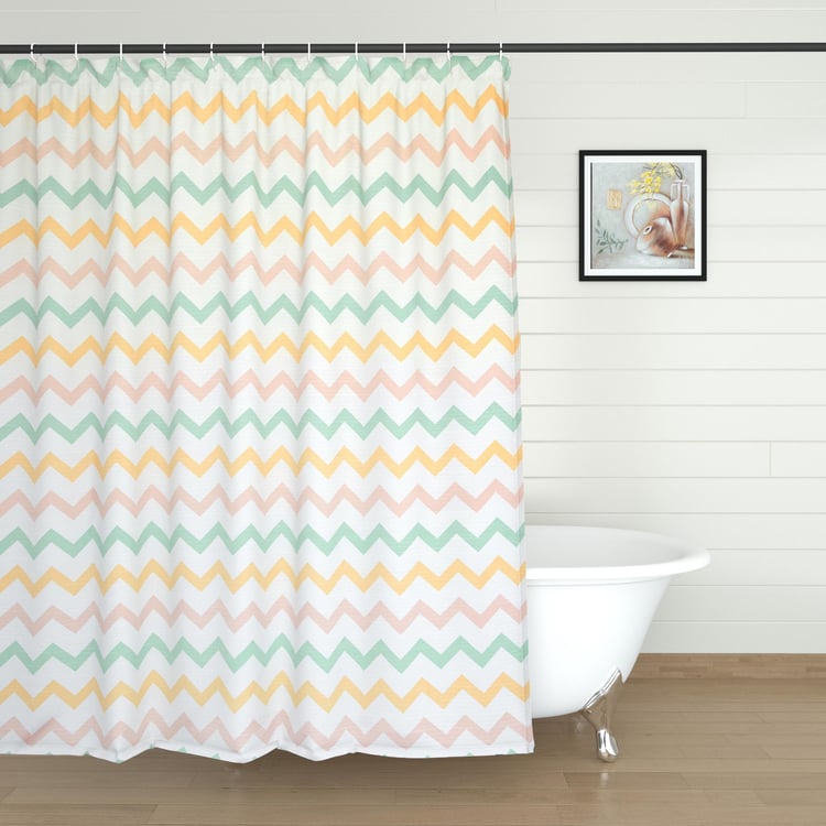 Richmond Cortina Chevron Print Shower Curtain with Rings - 180x180cm