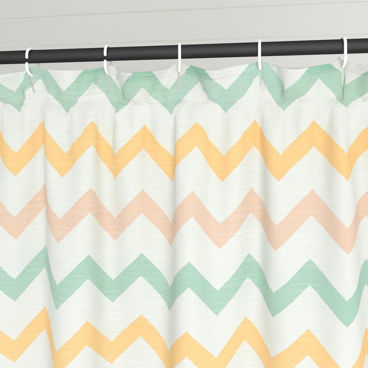 Richmond Cortina Chevron Print Shower Curtain with Rings - 180x180cm