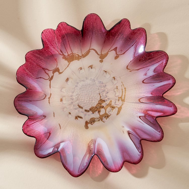 Maya Glass Floral Accent Plate - 30cm