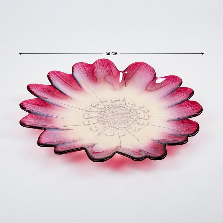 Maya Glass Floral Accent Plate - 30cm