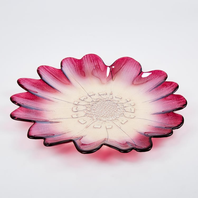 Maya Glass Floral Accent Plate - 30cm
