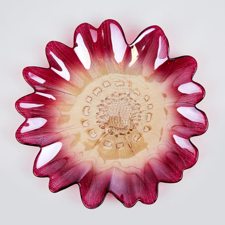 Maya Glass Floral Accent Plate - 30cm