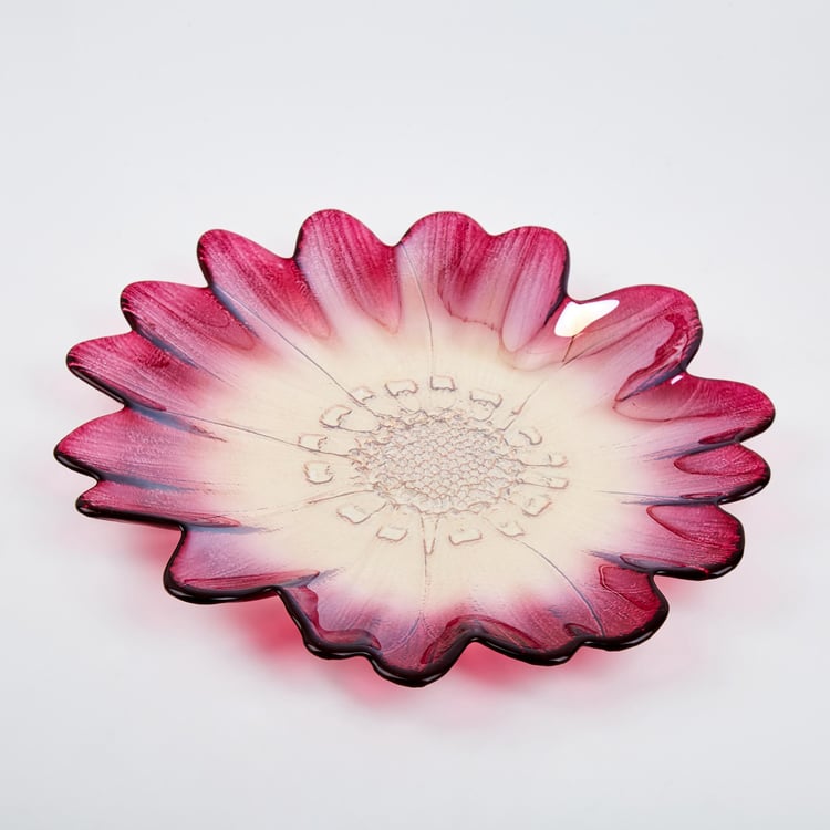 Maya Glass Floral Accent Plate - 30cm
