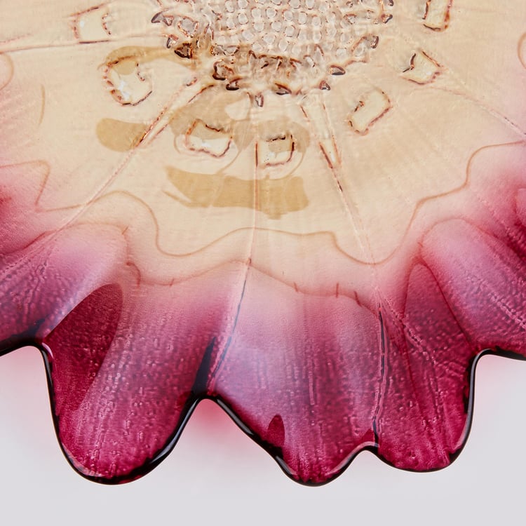 Maya Glass Floral Accent Plate - 30cm