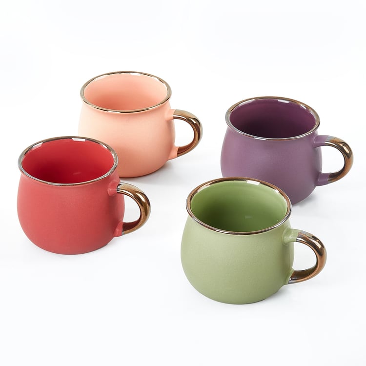 Vibgyor Set of 4 Stoneware Soup Bowls - 340ml