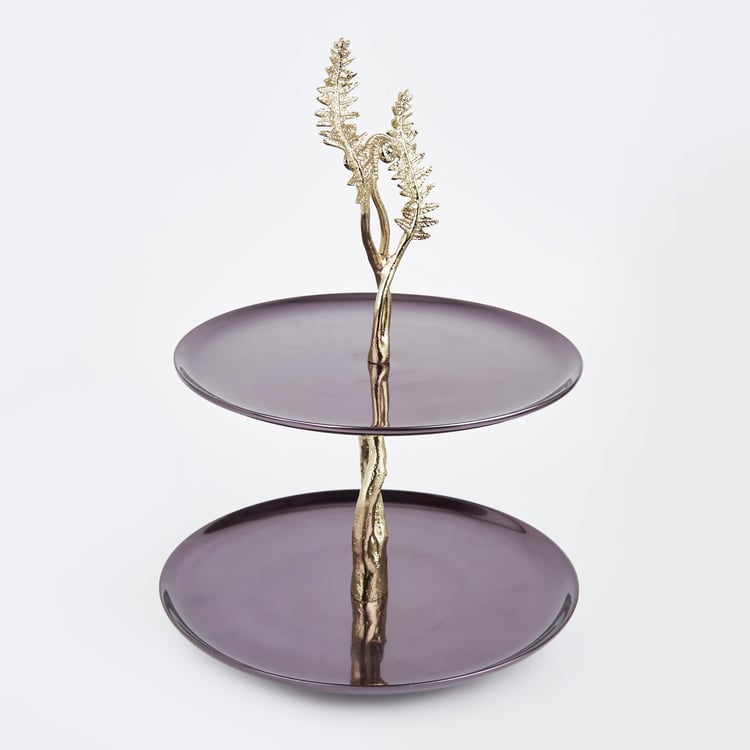 Eternity Vivere Aluminium Fern 2-Tier Cake Stand