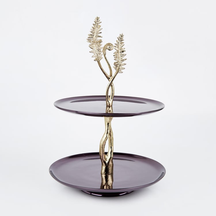 Eternity Vivere Aluminium Fern 2-Tier Cake Stand