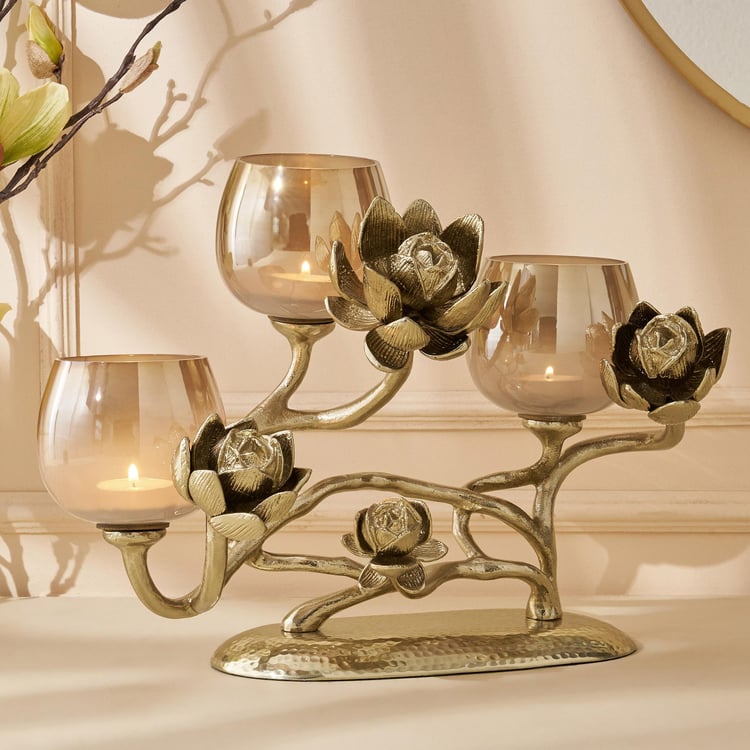 Eternity Vivere Aluminium Lotus Multi T-Light Holder