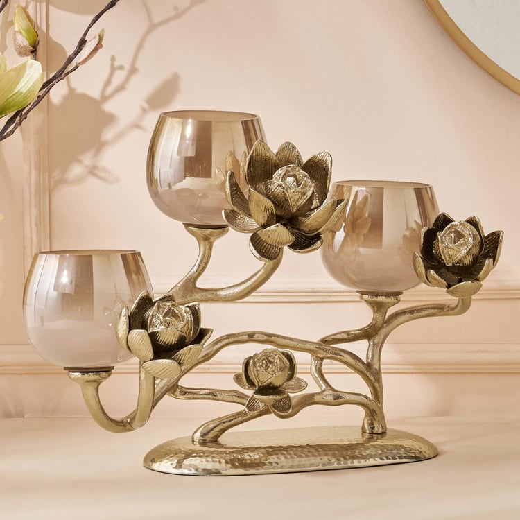 Eternity Vivere Aluminium Lotus Multi T-Light Holder