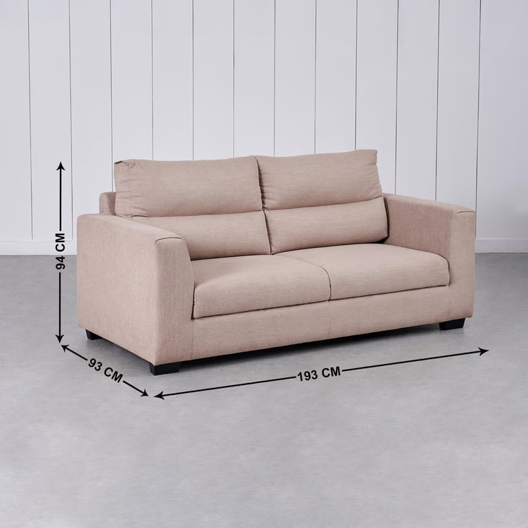 Ellora Fabric 3-Seater Sofa - Beige