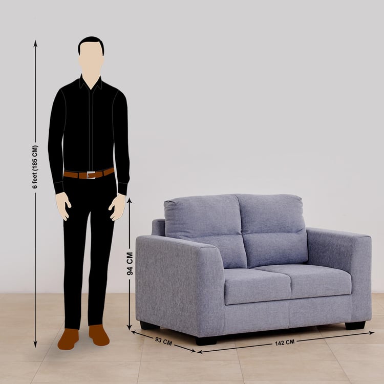 Ellora Fabric 3+2+1 Seater Sofa Set - Grey