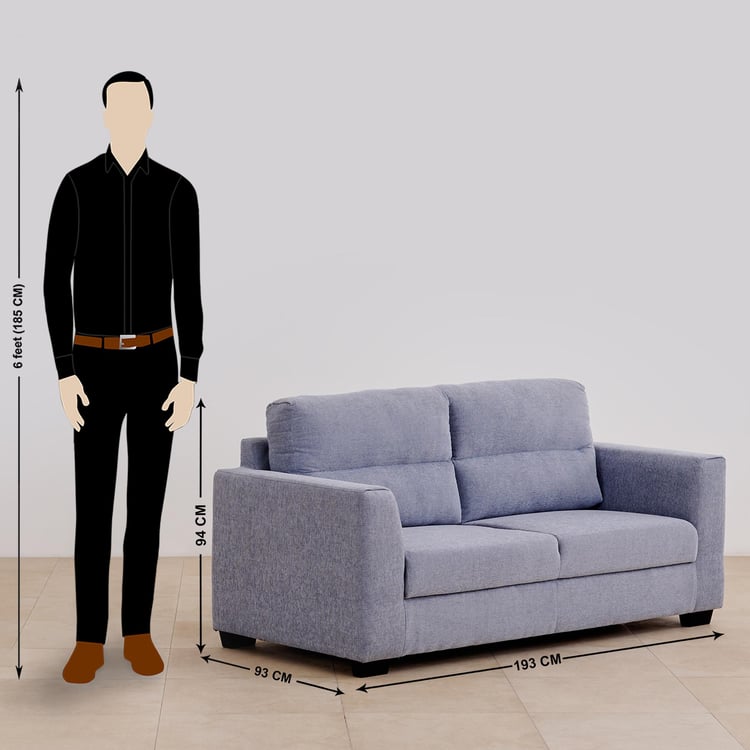 Ellora Fabric 3+2+1 Seater Sofa Set - Grey