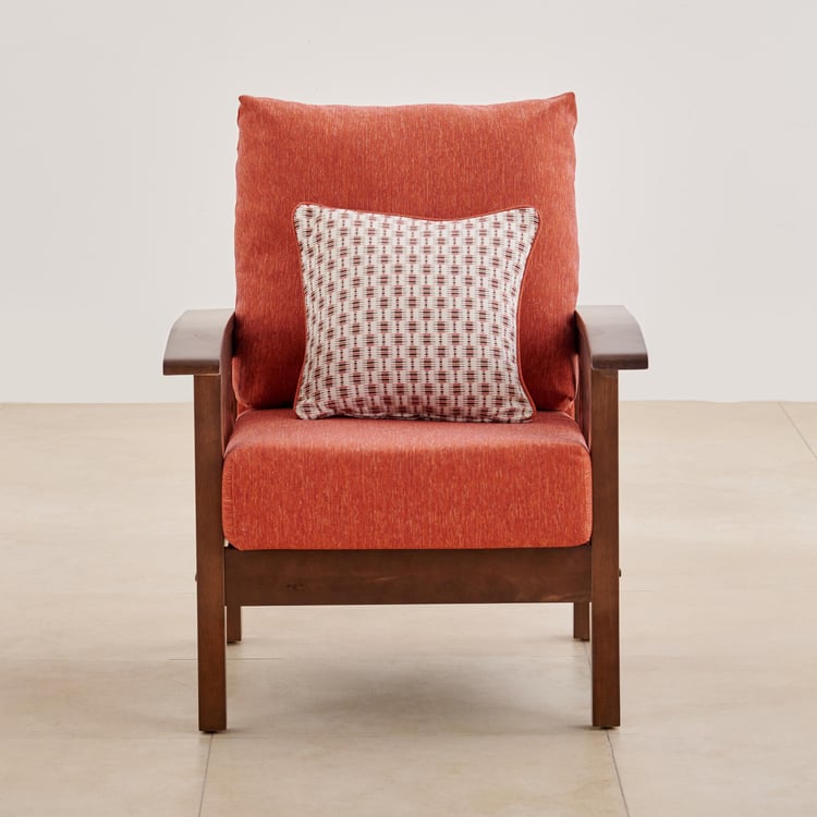Abby Fabric 1-Seater Sofa with Cushion - Orange