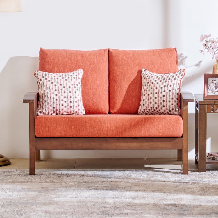 Abby Fabric 2-Seater Sofa with Cushions - Orange