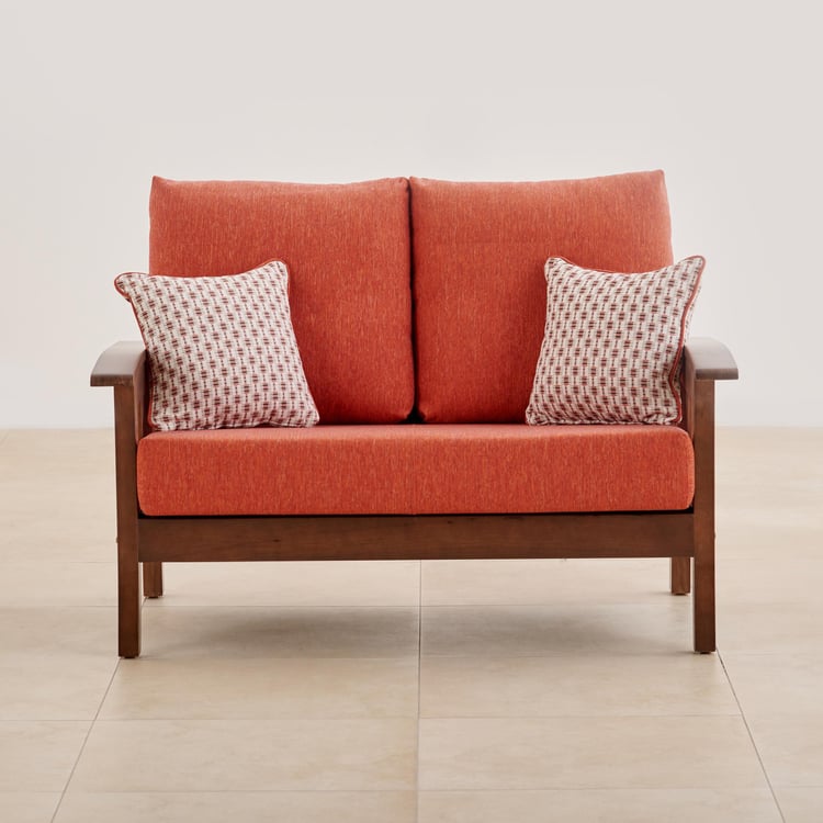 Abby Fabric 2-Seater Sofa with Cushions - Orange